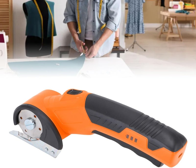 Sorandy Rechargeable Cordless Electric Scissor, Power Rotatable Cardboard Cutter, Box Cutter with Non Slip Ergonomic Handle, Ideal for Fabric, Leather, Carton, Plastic & DIY Crafts (Orange) - Image 3