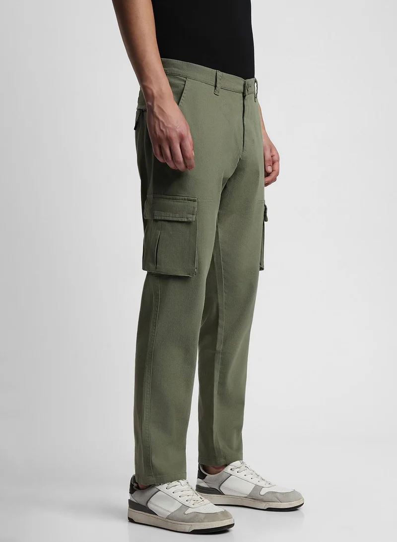 Dennis Lingo Slim Fit Light Olive Trouser for Men - Cotton Blend, Full Length, Mid Rise, Casual,
