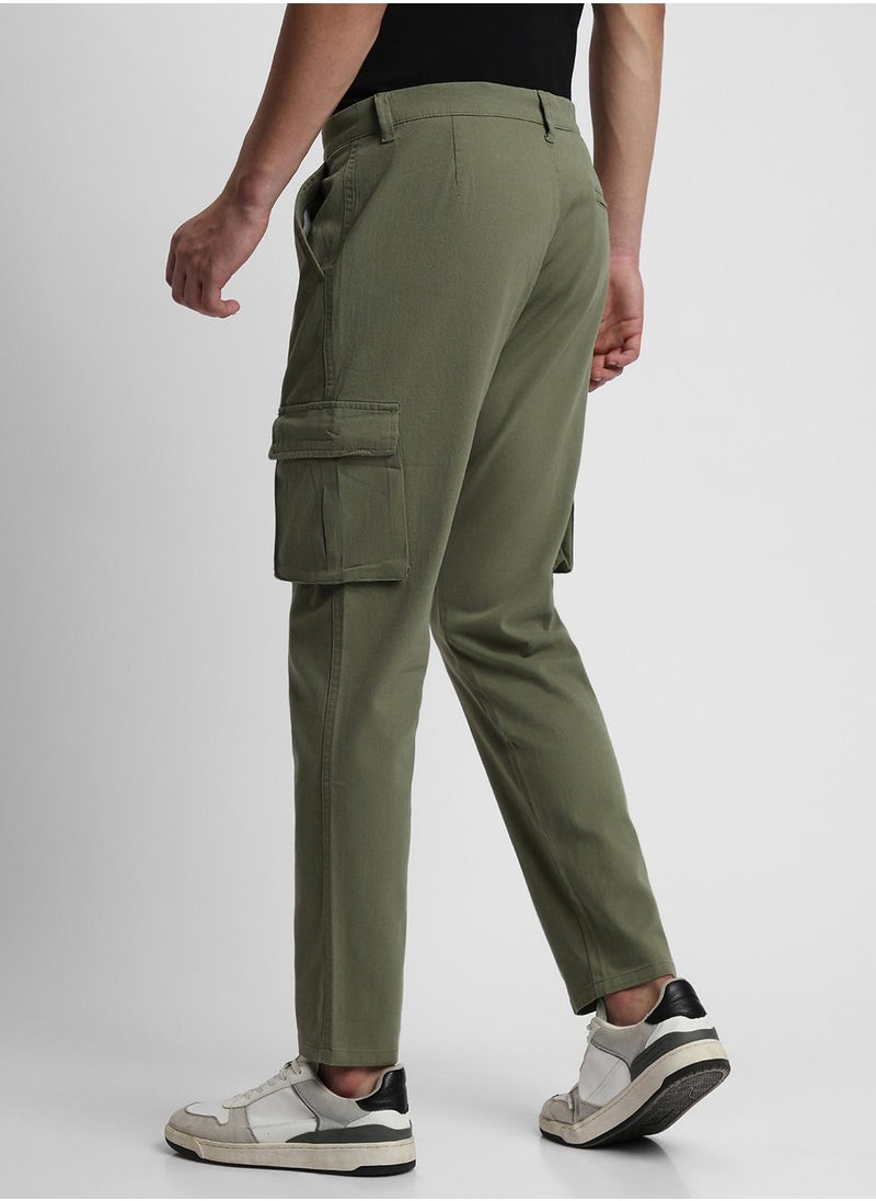 Dennis Lingo Slim Fit Light Olive Trouser for Men - Cotton Blend, Full Length, Mid Rise, Casual,  - Image 5