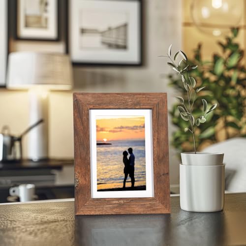 kennethan Rustic Brown 5x7 inch Picture Frame 1 pcs Wooden frame for table or wall,for home decoration,holiday gift - Image 3