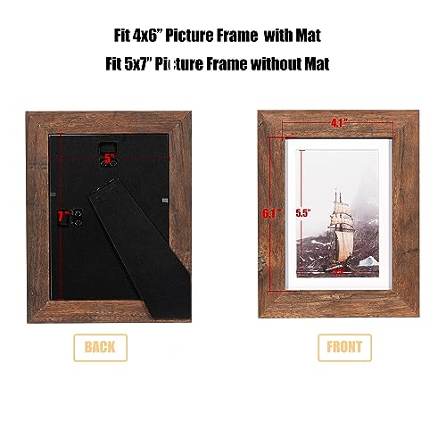 kennethan Rustic Brown 5x7 inch Picture Frame 1 pcs Wooden frame for table or wall,for home decoration,holiday gift - Image 4