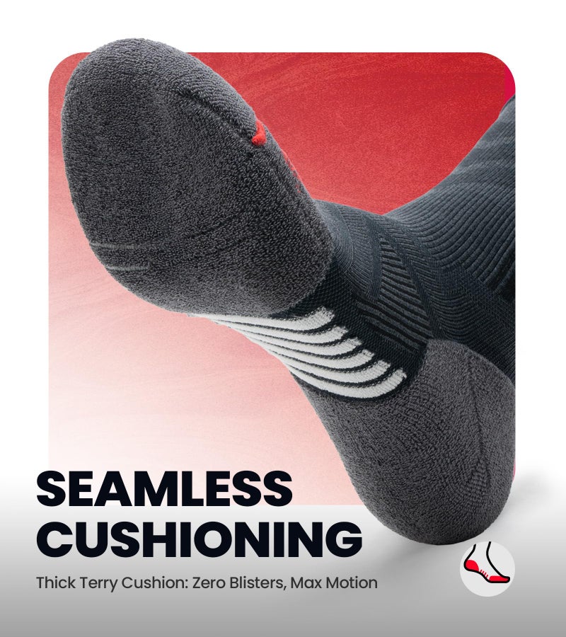 RUIXUE COOLMAX Performance Running Socks Men Women, Cushioned Crew Athletic Socks for Men Moisture Wicking 3 Pack - Image 5