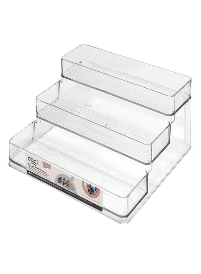 أوجي منظم توابل وتخزين مؤن بثلاثة أرفف من أوجي - مناسب للرفوف، وخزائن المطبخ، ورفوف التوابل، وتنظيم وتخزين المؤن، أرفف شفافة - Image 5