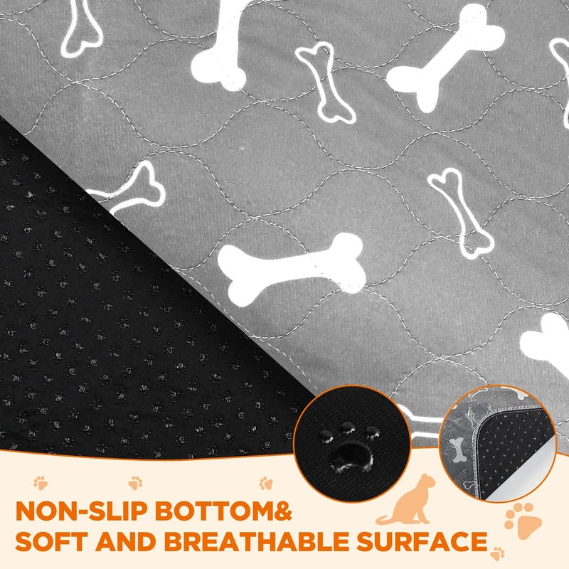 Bao dan Baodan Washable Pee Pads for Dogs, 2 Pack Large Reusable Puppy Pads, Non-Slip Waterproof Dog Mats for Floors, Fast-Absorbent Whelping Pad, Playpen Mat for Crate or Indoor Use (36"x48", Gray) - Image 2
