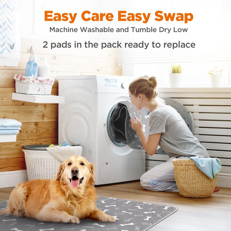 Bao dan Baodan Washable Pee Pads for Dogs, 2 Pack Large Reusable Puppy Pads, Non-Slip Waterproof Dog Mats for Floors, Fast-Absorbent Whelping Pad, Playpen Mat for Crate or Indoor Use (36"x48", Gray) - Image 5