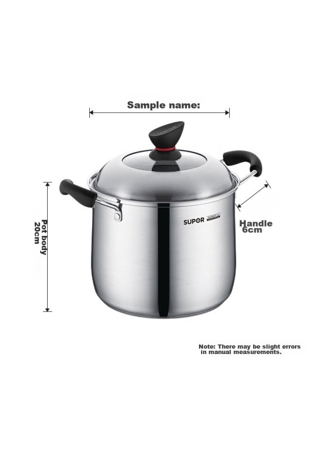 Supor, Little Red Circle 304 Stainless Steel Soup Pot, 24cm, Thickened Bottom, Enlarged Stew Pot, St24p1 - Image 4