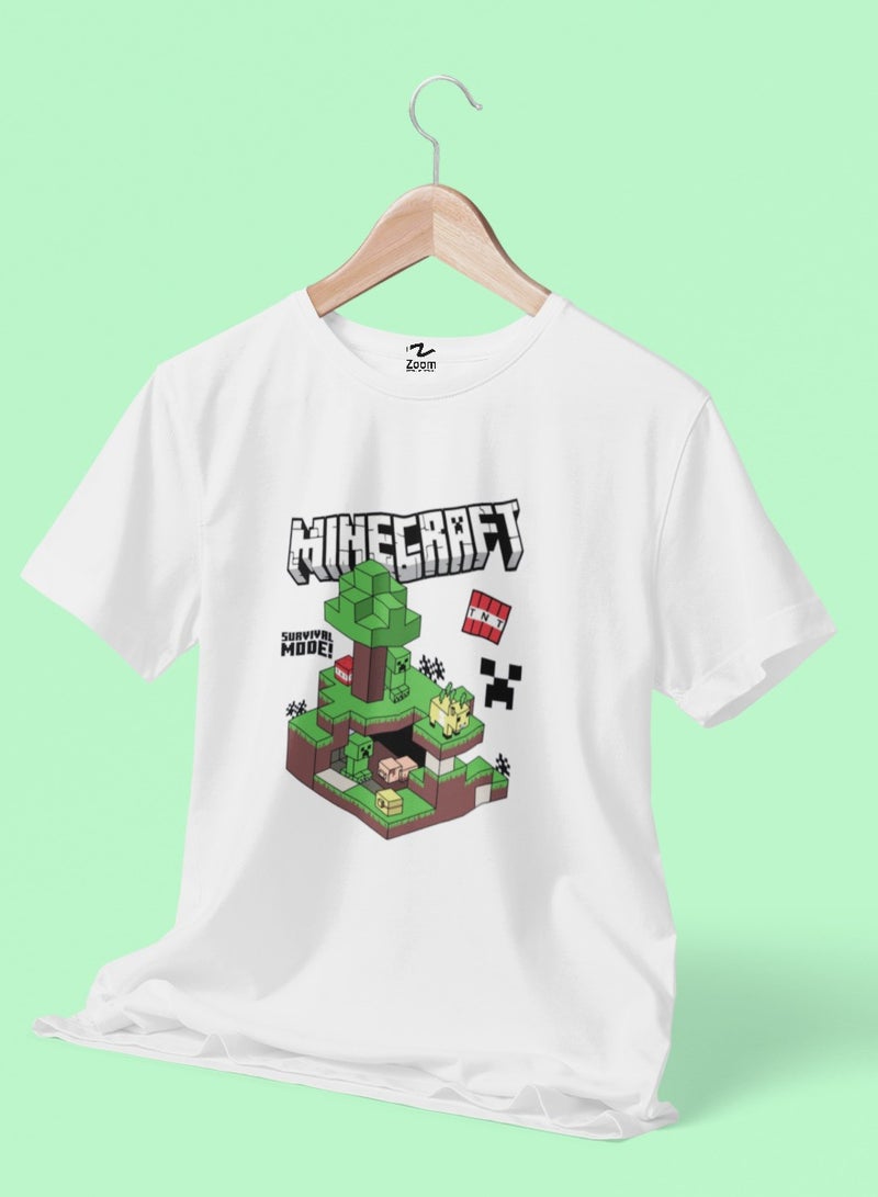 ZOOM تي شيرت أطفال مود البقاء في ماين كرافت