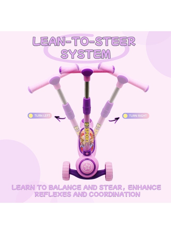 إيزي فيتشور سكوتر إيزي فيوتشر للأطفال من عمر 3 إلى 8 سنوات بإطار قابل للطي، ومقود قابل للتعديل، وعجلات بولي يوريثان LED، وفرامل خلفية، وموسيقى مدمجة، ومجموعة معدات حماية - Image 5