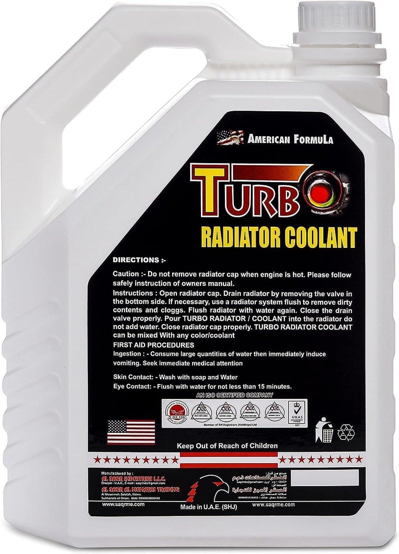Turbo Radiator Coolant Red 4L (Pack of 4) - Extended Life Antifreeze for Modern & Heavy Duty Engines - Image 2