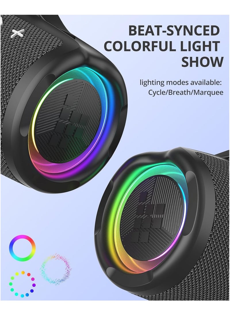 ترونسمارت مكبر صوت محمول بتقنية البلوتوث من Tronsmart Mirtune S100، 50 وات، صوت جهير قوي وصوت عالٍ واضح، مقبض قابل للسحب، وقت تشغيل يصل إلى 20 ساعة، مقاوم للماء IPX7، معادل صوت مخصص، بنك طاقة مدمج للاستخدام في الهواء الطلق والتخييم والشاطئ (أسود)  - Image 5