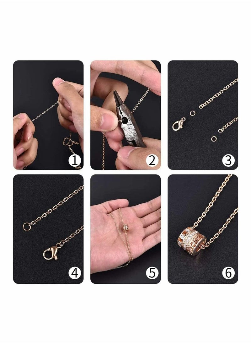 Excefore سلسلة مطلية بالذهب بطول 39 قدم، من أجل صناعة المجوهرات اليدوية DIY سلسلة مجوهرات للرجال والنساء، قلادة  - Image 5