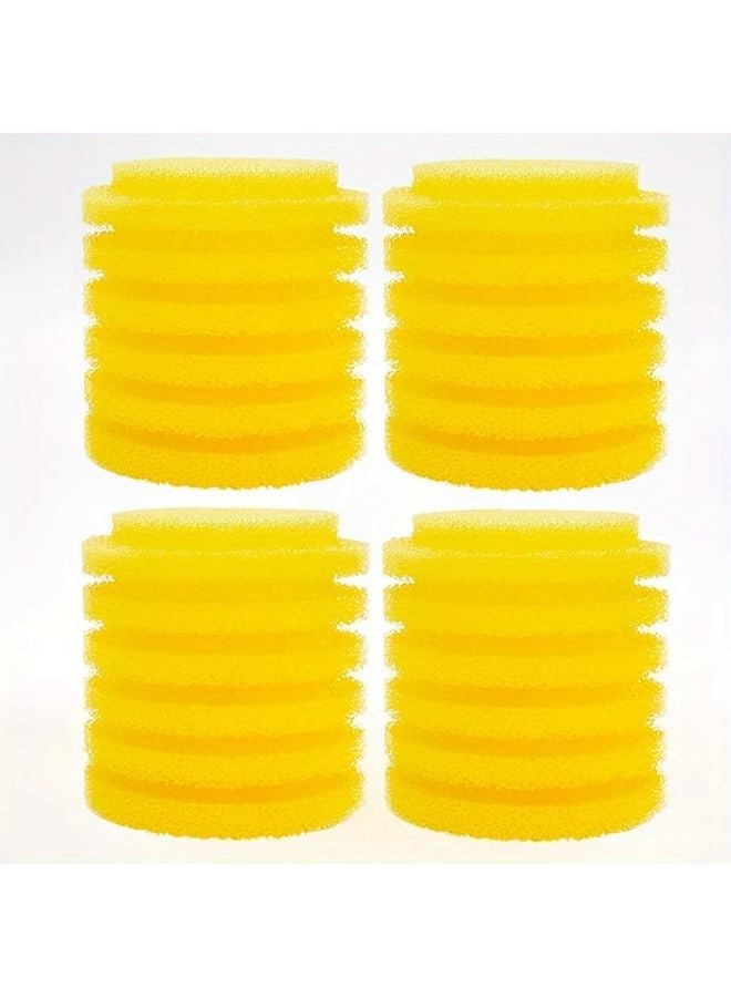 4 قطع إسفنج استبدال مرشح حوض السمك مع عنصر أساسي أصفر مدمج - Image 1