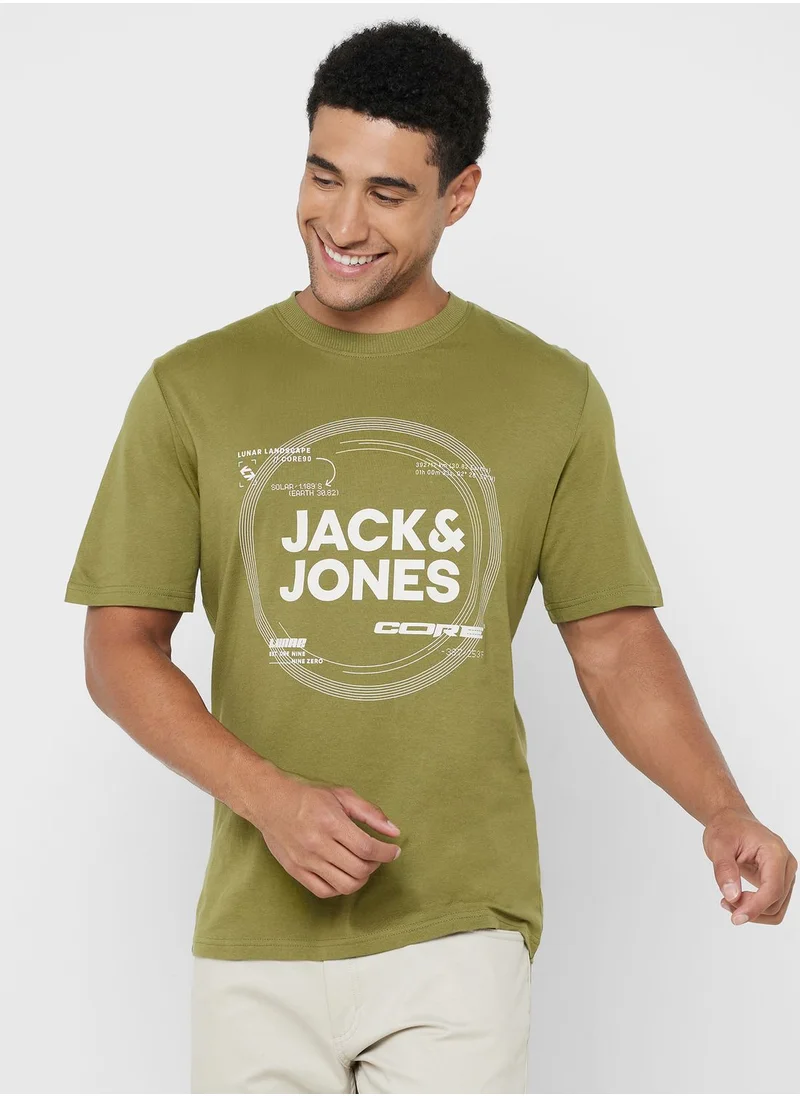 JACK & JONES Logo Print Crew Neck T-Shirt