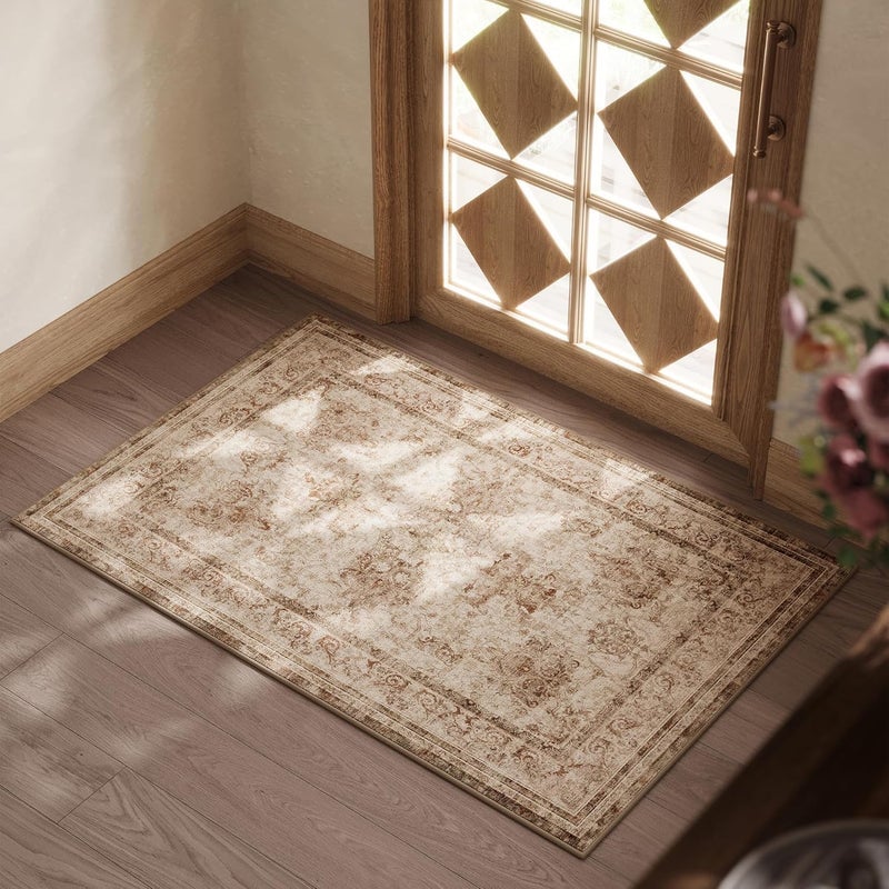 SONGMICS HOME Area Rug, 2x3 ft Living Room Rug, Non-Slip Carpet, Farmhouse Style Rug, Home Decor, for Bedroom, Kitchen, Entryway, Dining Room, Machine Washable - Image 1
