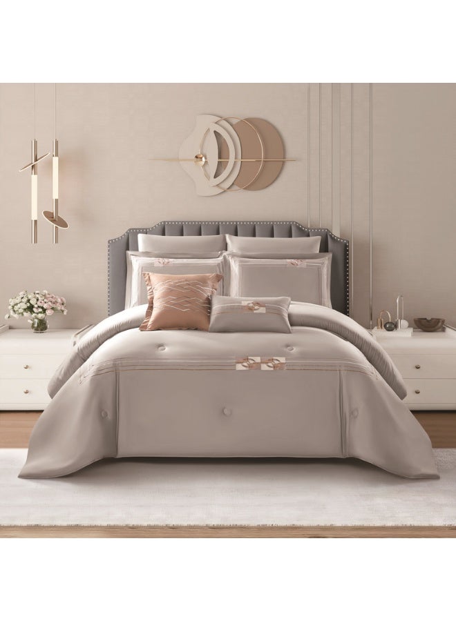 LEVORE Luxury 100% cotton summer bedspread set  suitable for king size beds, 8 pieces, 250 stitch count. - Image 1