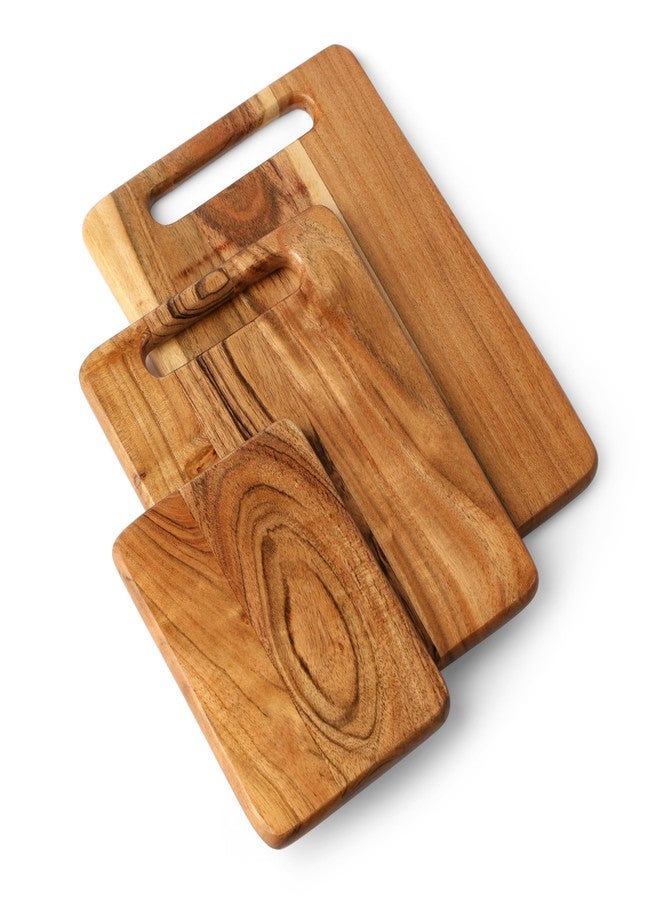 WEBHUSHI Acacia Wood Cutting Boards Set of 3 mix of 3 Sizes, Rectangular with Juice Groove Thickness 0.67 Inches (Set of 3 of Mix Sizes With Handles) - Image 5