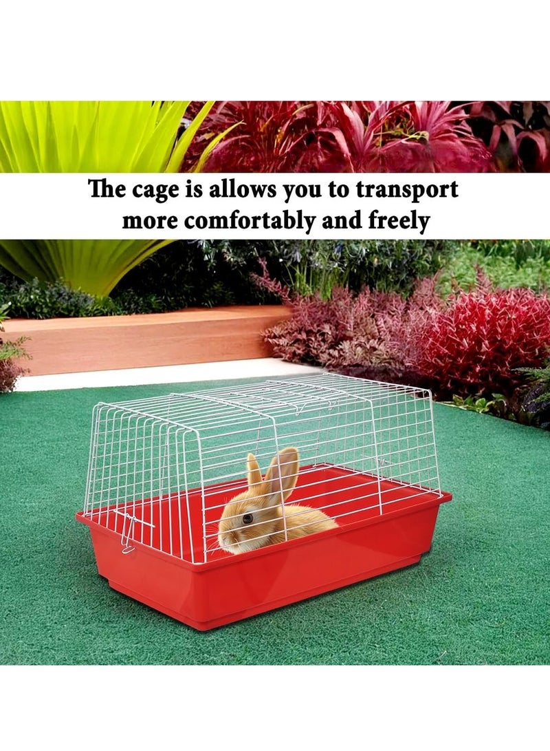 NNC PETS Rabbit cage, Open-top design metal wire pet cage for Guinea pigs, Hamster, and Small-sized pets, Anti-spouting cage with Removable plastic bottom 62 cm (Red) - Image 5