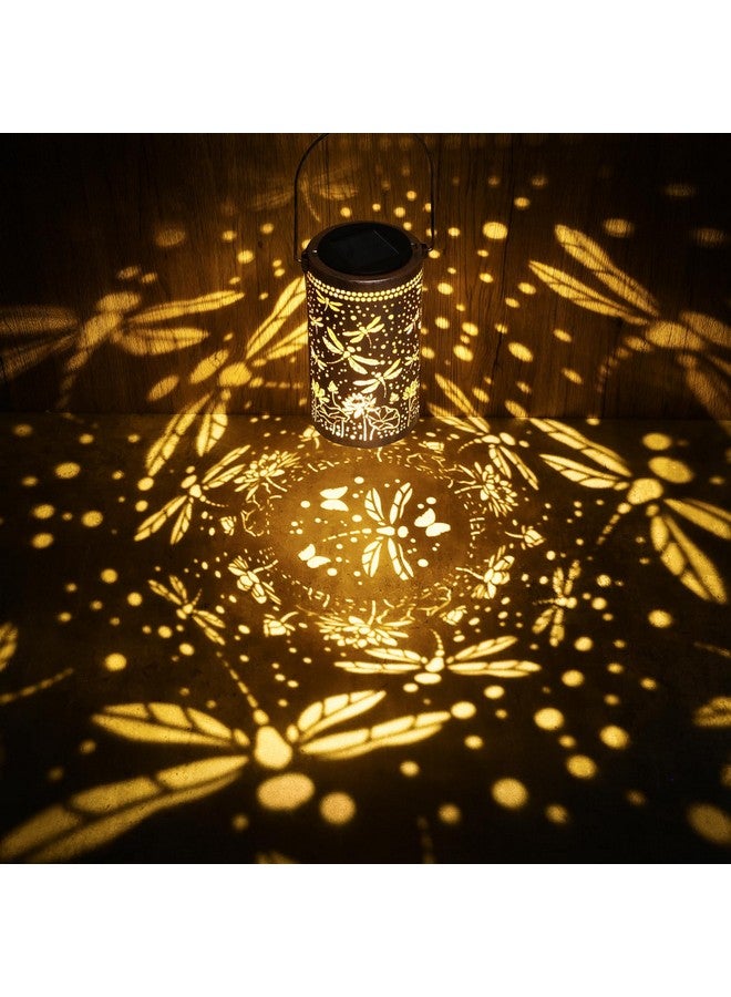 Fabuday Fabuday Dragonfly Lotus Outdoor Solar Lantern Waterproof - Hanging Solar Power Lights Led for Outside, Garden Decor for Patio, Porch, Balcony, Yard and Deck, Gardening Decorations Gifts for Women Mom  - Image 1