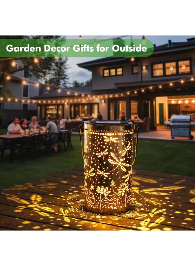 Fabuday Fabuday Dragonfly Lotus Outdoor Solar Lantern Waterproof - Hanging Solar Power Lights Led for Outside, Garden Decor for Patio, Porch, Balcony, Yard and Deck, Gardening Decorations Gifts for Women Mom  - Image 3