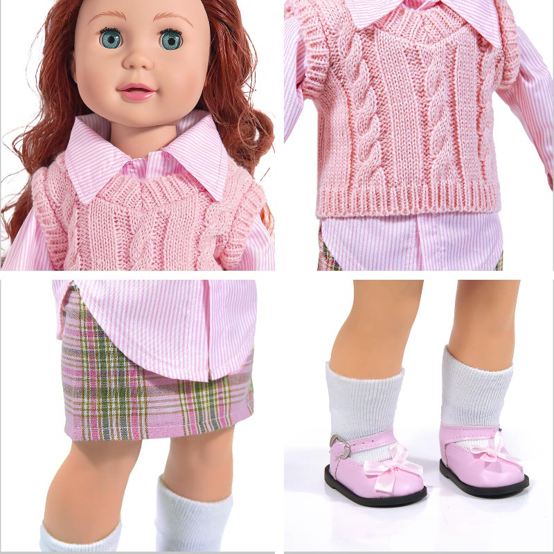 WONDOLL 27 PCS American 18-inch-Doll-Clothes and Accessories-Travel-Suitcase Luggage,Clothes and Shoes, Bag, Sunglasses, Camera, Passport, Notebook, Phone, pad Travel Gear Play Set Fit(No Doll) - Image 4