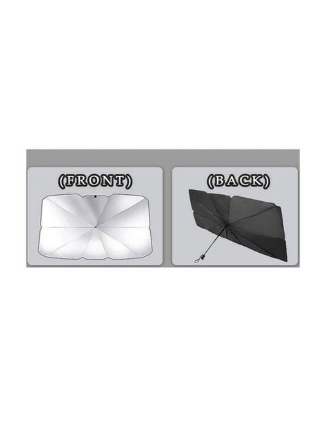 Foldable Car Windshield Sun Shade Umbrella – UV Protection, Heat Blocker, Titanium Silver Coating with Storage Bag - Image 4