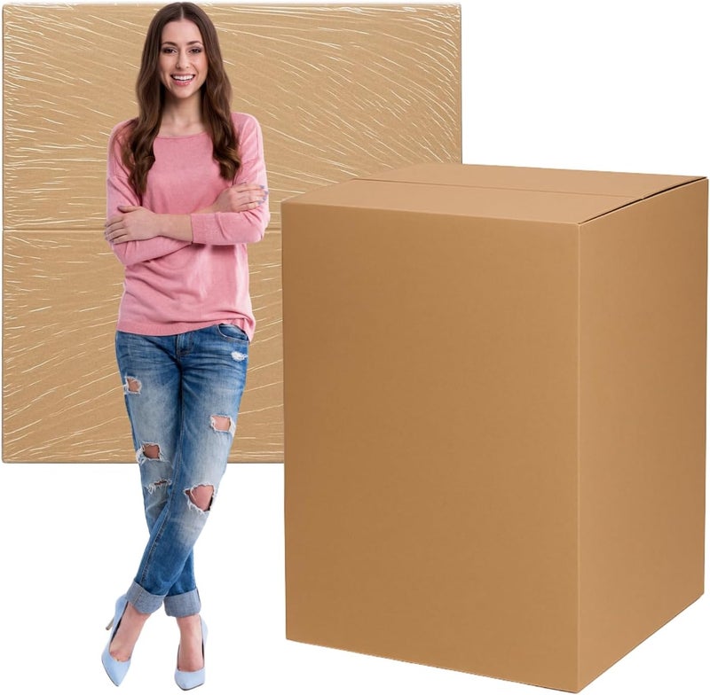 Extra Large Double Wall 100% Recyclable Corrugated Cardboard Moving Boxes with 85 KG Capacity, 60 x 60 x 80 cm Brown Carton for Packaging, Shipping and Storage - Image 3