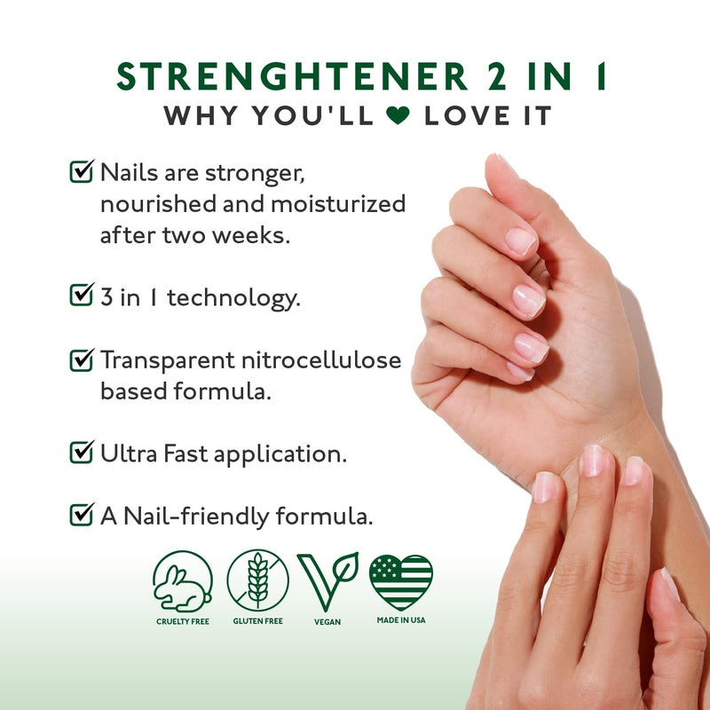 Eternal 2 in 1 Nail Hardener Base Coat Top Coat - 13.5 mL Nails Strengthener with Long Lasting Shine Finish for Strong Nails, Fingernail Polish Wear Extension & Healthy Nail Growth Treatment â€“ 2 Pack - Image 2