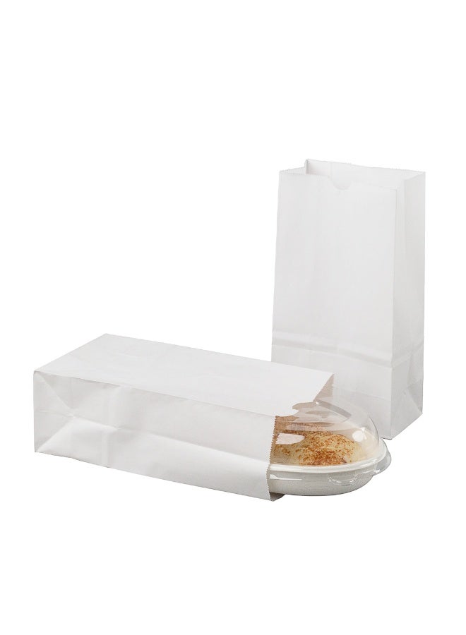 Restaurantware Bag Tek 4lb Paper Bags, 100 Disposable Lunch Bags - Small, For Lunches, Sandwiches, And Snacks, White Paper Kraft Paper Bags, For Shopping, Party Favors, Or Gifts, - Image 1
