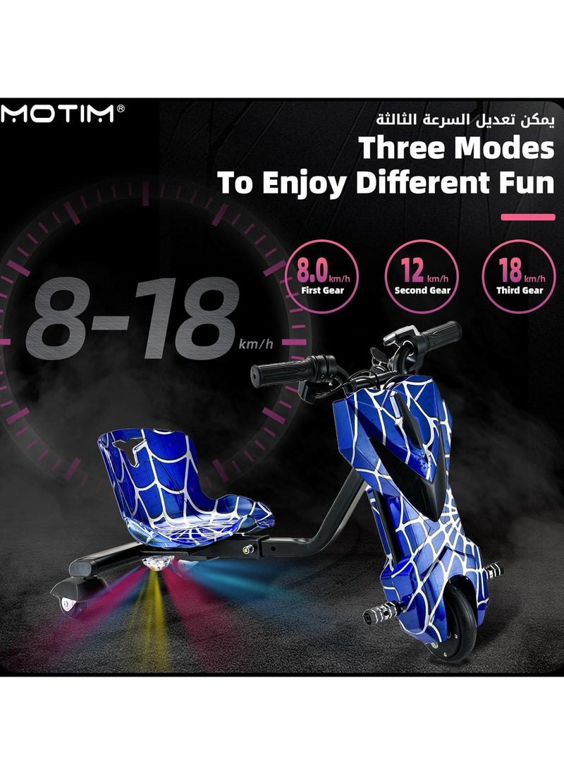 Electric Drifting Scooter 36v With Bluetooth Music And Lights 360 Degree 3 wheel drifting scooter Adjustable Telescopic Length to 100 killogram size large