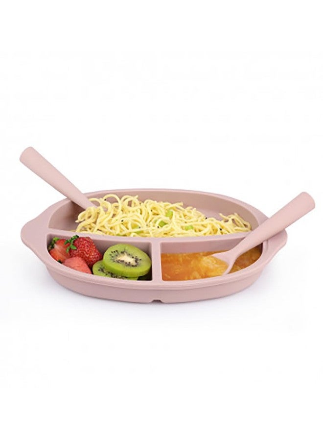 pepplo Self-Feeding Baby Dishes With Suction Cups, Baby Silicone Plates, Food Plate, Non-Slip Toddler Plates For Kids To Feed Themselves, BPA Free, Microwave Safe & Oven Safe, Dishwasher Safe (Pink, 1 Piece) - Image 5