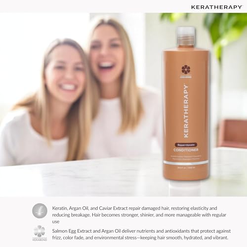 KERATHERAPY Keratin Infused KeratinFIXX Repair Conditioner, 33.8 fl. oz., 1000 ml - Repair Conditioner for Dry, Damaged or Frizzy Hair with Caviar Extract, Argan Oil & Kerabond to Repair Breakage - Image 5