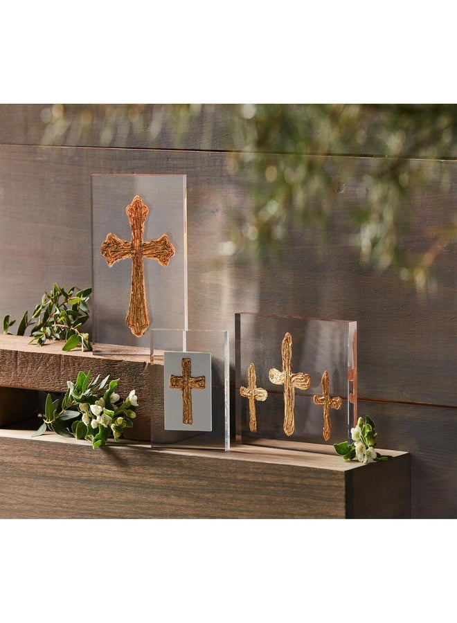 Mud Pie Tall Acrylic Cross Plaque; 7" x 5" - Image 2