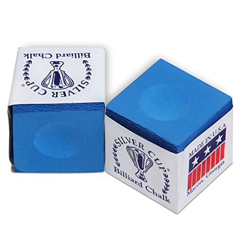 SILVER CUP Billiard CHALK - ONE DOZEN (Electric Blue) - Image 2