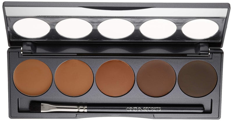Cinema Secrets Ultimate Foundation 5-in1 Palette - Med-Deep Golden Olive Undertones, Buildable Coverage, Long-Wear Matte Finish, Paraben-Free, Color Correct, Contour & Highlight - Image 2