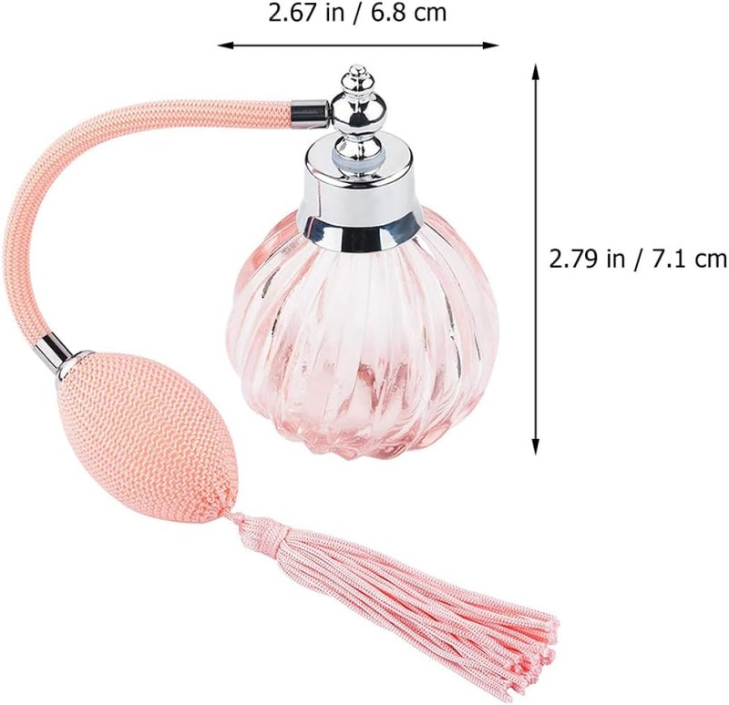 Hemobllo 90ml Pink Refillable Perfume Bottle with Airbag Atomizer Sprayer, Glass Sub Bottle Container for Travel and Daily Cosmetic Use - Image 2