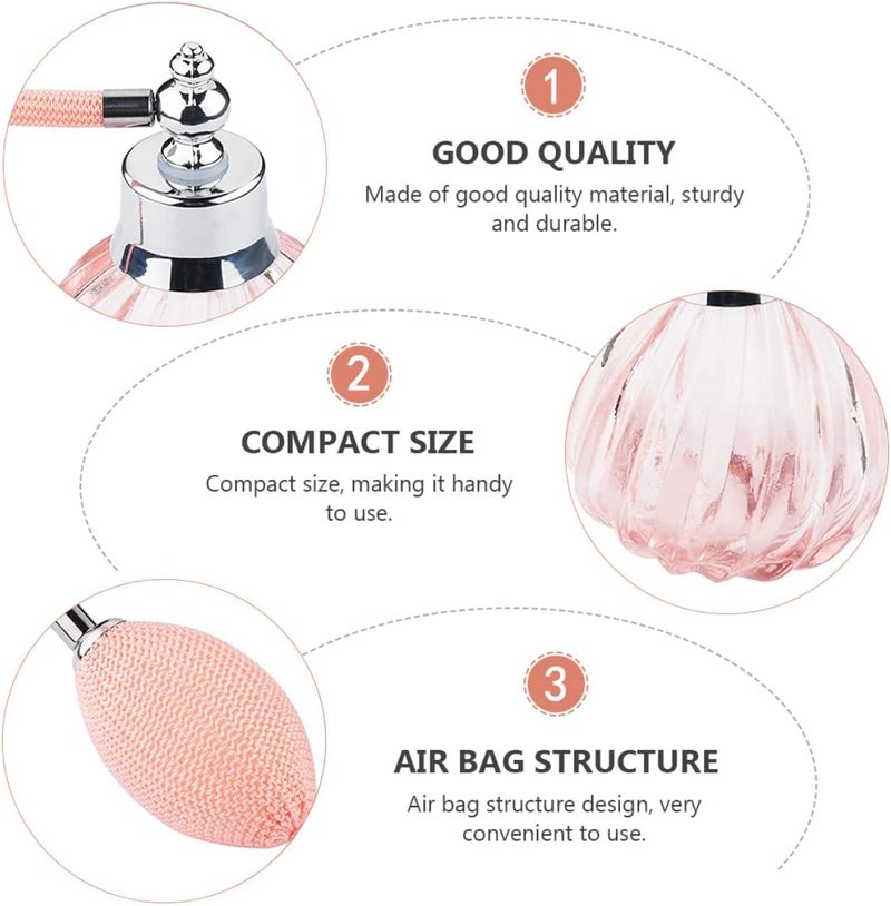 Hemobllo 90ml Pink Refillable Perfume Bottle with Airbag Atomizer Sprayer, Glass Sub Bottle Container for Travel and Daily Cosmetic Use - Image 3