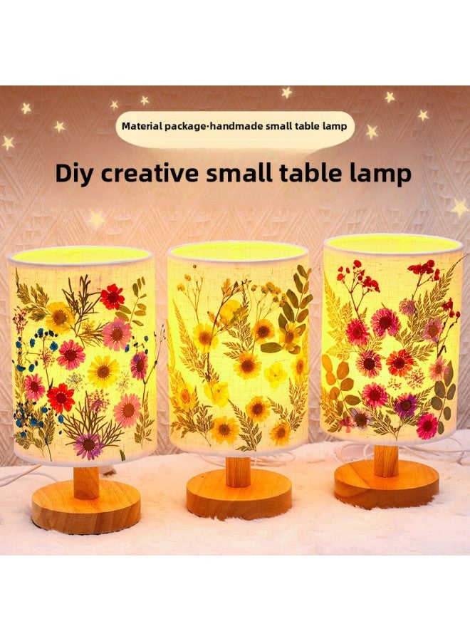 Mother's Day Gift Handmade Embossed Table Lamp DIY Material Package Dried Flower Lamp Nightlight Children's Group Building Warm-up Activities-Color:Pink Elephant (full Package)  - Image 4