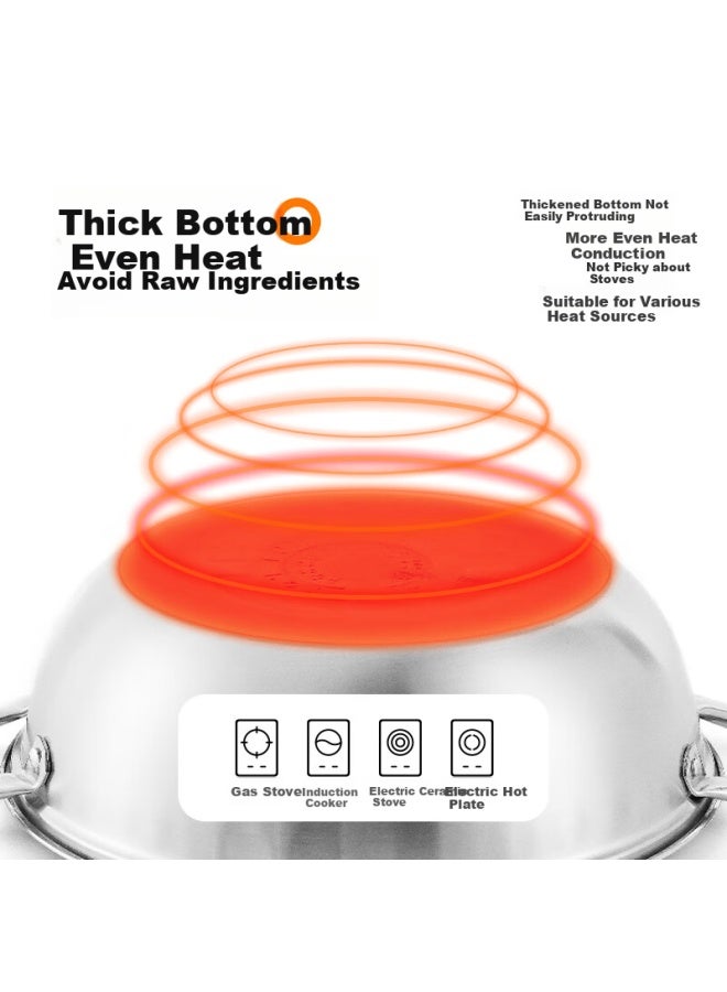 GRASEY Guangyi Hot Pot 304 Stainless Steel Yin Yang Pot 30cm Soup Pot Thickened Induction Cooker Universal With Lid And Soup Ladle Gy7818 - Image 4