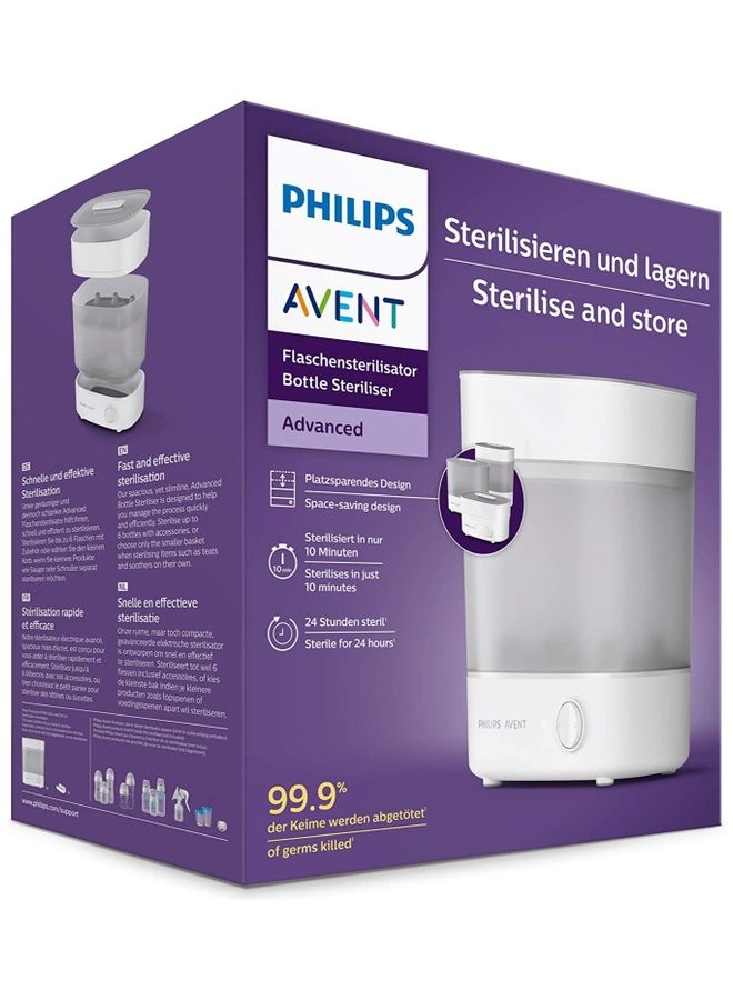 Philips Avent Advanced Bottle Steriliser, Kills 99.9% Of Germs, 10 Min Sterilising Cycle - Image 1
