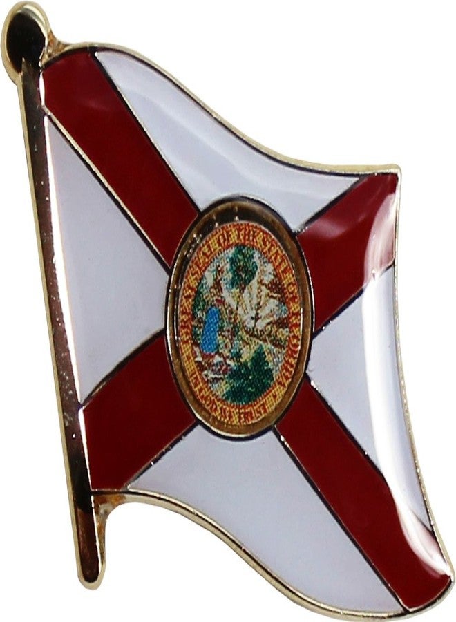 Flagline Florida Flag Die-struck Metal Single Lapel Pin with Butterfly Clasp Closure - Image 1