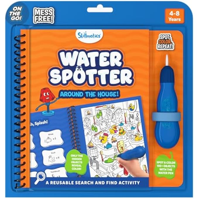 REUSABLE SEARCH & FIND BOOK - WATER SPOTTER, MESS-FREE, FUN LEARNING ACTIVITY, TRAVEL TOY, GIFTS FOR BOYS & GIRLS AGES 4, 5, 6, 7, 8 - Image 1