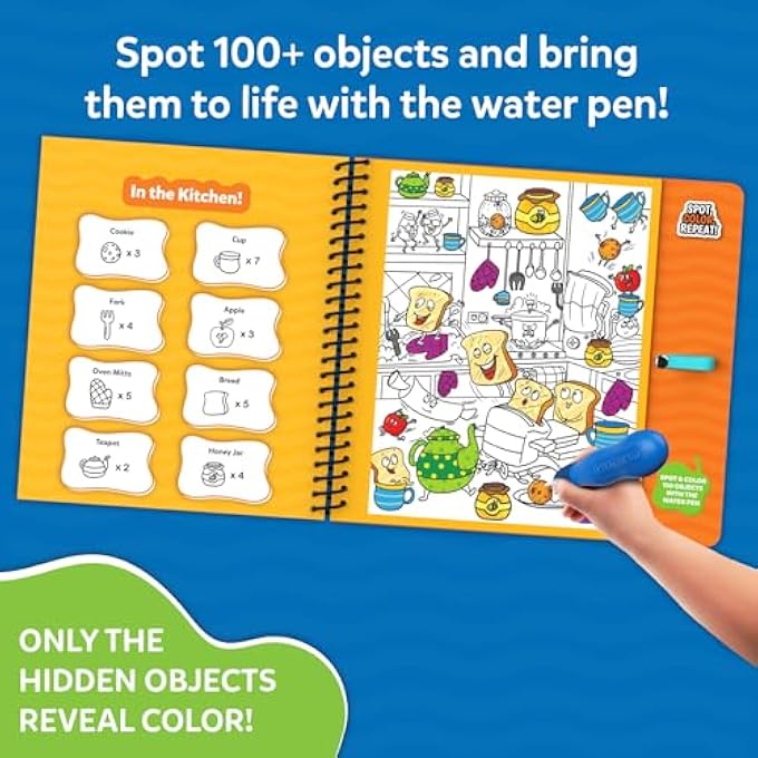 REUSABLE SEARCH & FIND BOOK - WATER SPOTTER, MESS-FREE, FUN LEARNING ACTIVITY, TRAVEL TOY, GIFTS FOR BOYS & GIRLS AGES 4, 5, 6, 7, 8 - Image 4