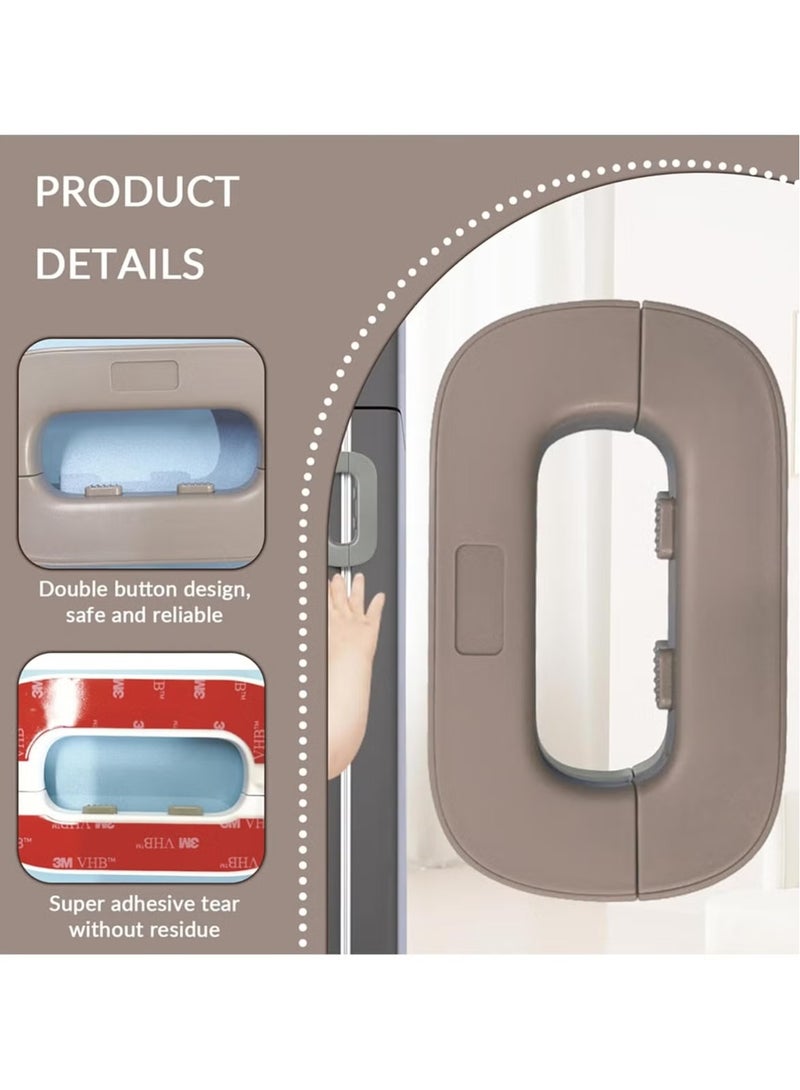 2Pcs Refrigerator Lock Fridge Lock Cabinet Locks Self-Adhesive Fridge Lock with Strong Adhesive Easy to Install No Tools Need for Cupboard Door Drawer Closet Refrigerator - Image 3