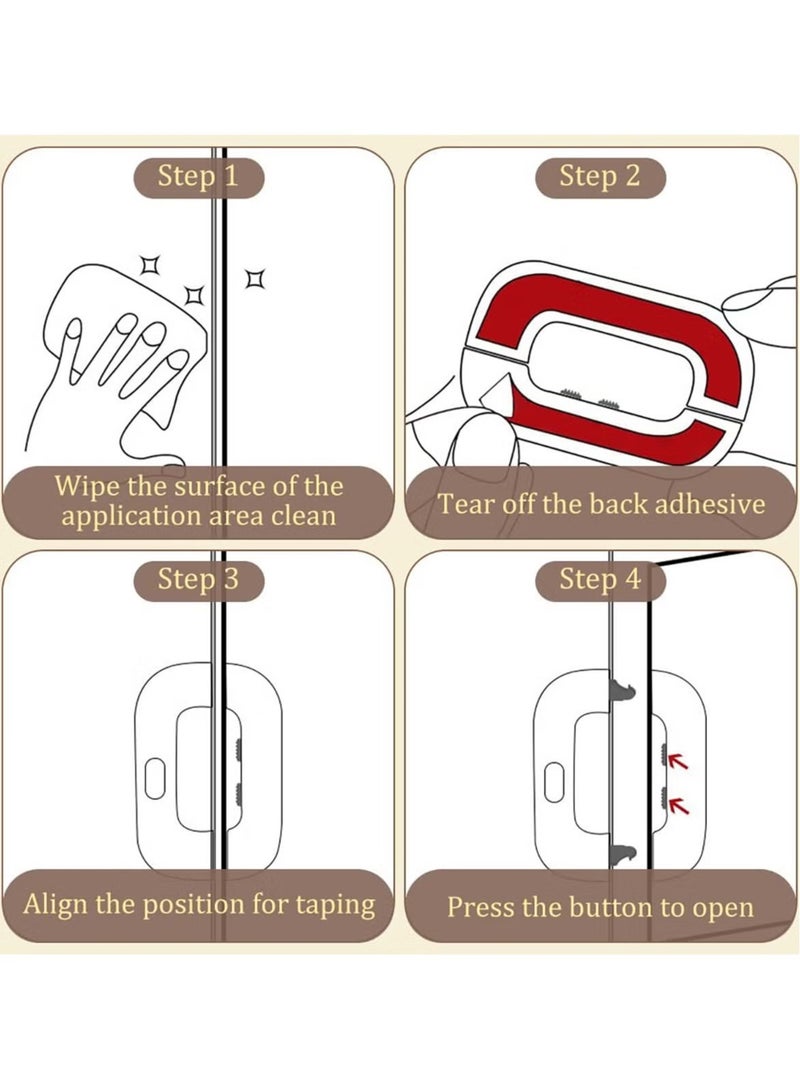 2Pcs Refrigerator Lock Fridge Lock Cabinet Locks Self-Adhesive Fridge Lock with Strong Adhesive Easy to Install No Tools Need for Cupboard Door Drawer Closet Refrigerator - Image 4