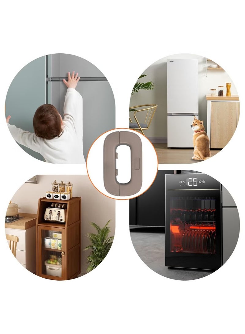 2Pcs Refrigerator Lock Fridge Lock Cabinet Locks Self-Adhesive Fridge Lock with Strong Adhesive Easy to Install No Tools Need for Cupboard Door Drawer Closet Refrigerator - Image 5