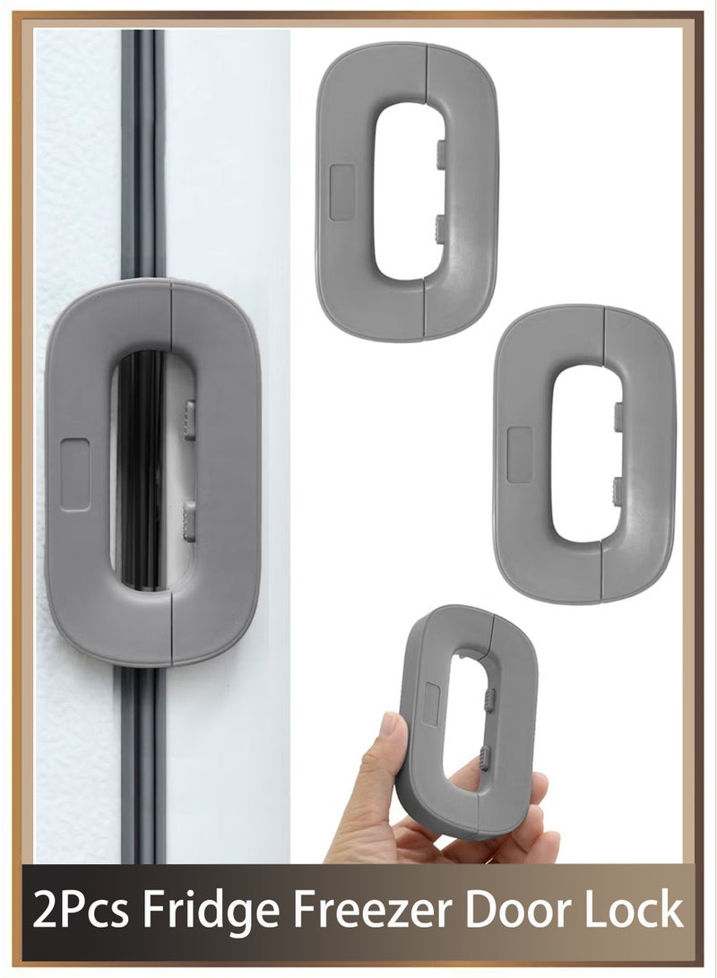 Baby Proofing 2 Pack - Refrigerator Lock & Cabinet Lock Self-Adhesive, Strong Child Safety Lock for Fridge, Freezer, Cupboard Doors (No Tools Needed)2-Piece Fridge Freezer Door Lock - Image 1