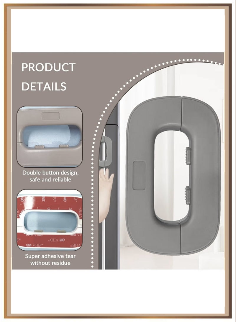 Baby Proofing 2 Pack - Refrigerator Lock & Cabinet Lock Self-Adhesive, Strong Child Safety Lock for Fridge, Freezer, Cupboard Doors (No Tools Needed)2-Piece Fridge Freezer Door Lock - Image 3
