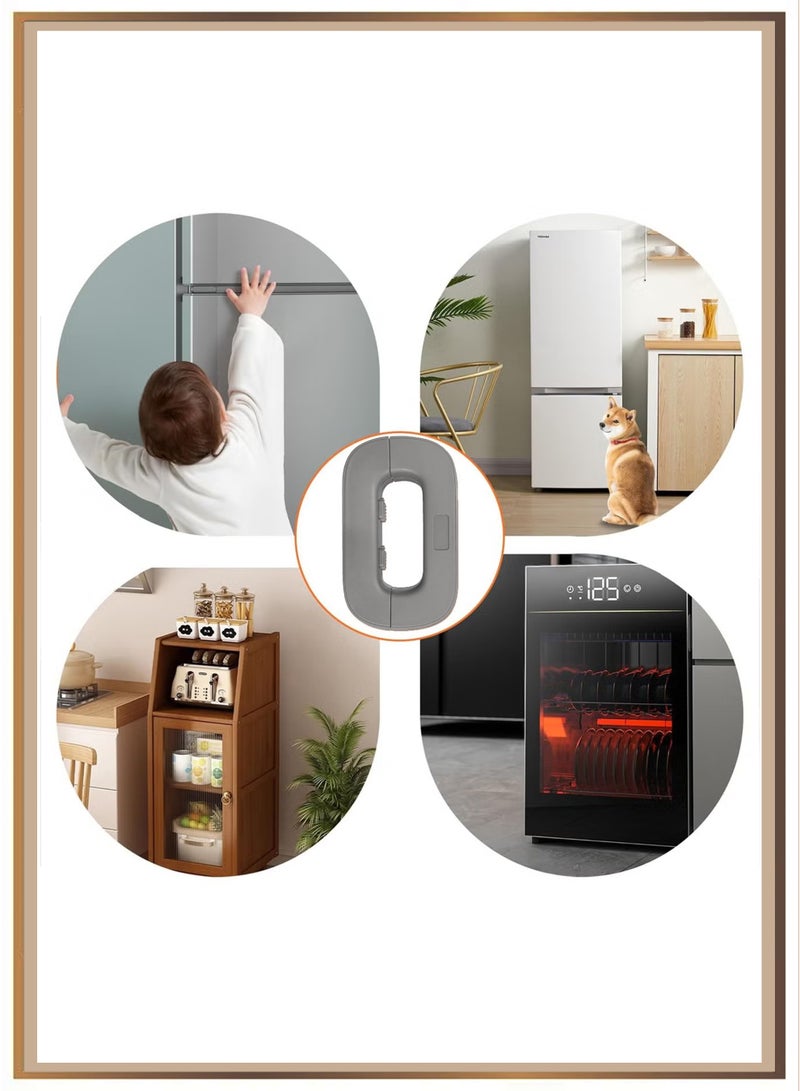 Baby Proofing 2 Pack - Refrigerator Lock & Cabinet Lock Self-Adhesive, Strong Child Safety Lock for Fridge, Freezer, Cupboard Doors (No Tools Needed)2-Piece Fridge Freezer Door Lock - Image 5