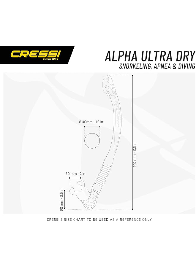 Cressi Alpha Ultra Dry Snorkel Snorkel - Image 4