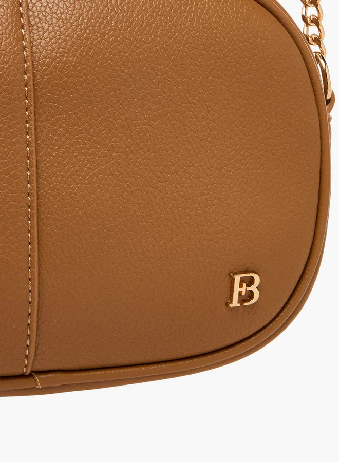 Flora Bella By Shoexpress Solid Crossbody Bag with Adjustable Strap and Zip Closure
